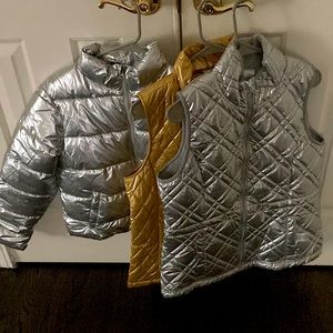 Fall metallic bundle: 2 vests, 1 puffer